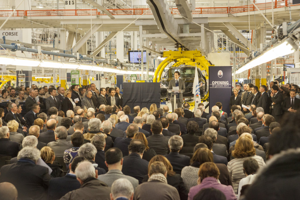 John Elkann speaks at the ceremony of inauguration of the new pl