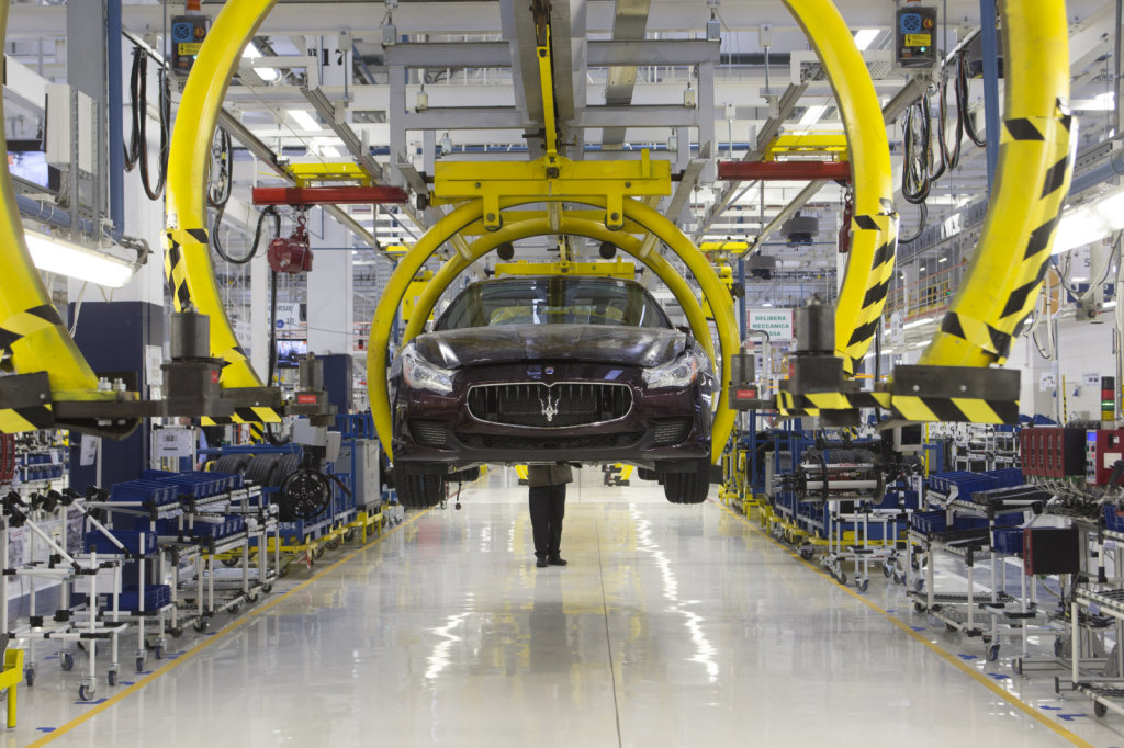 Production lines of Maserati in the new plant where the producti